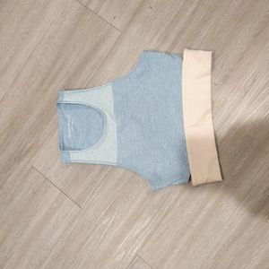 Light Blue Outdoor Voices Cut Out Sports Bra Small Pink Blue